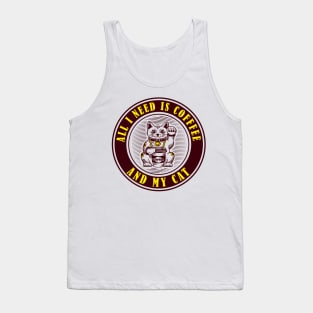 All I need is coffee and my cat logo Tank Top